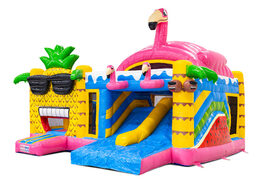 Castillo hinchable Multiplay Doubleslide Hawaii Flamingo