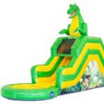 Venta de hinchables profesionales - Tobogán con piscina tema Dino de alta calidad