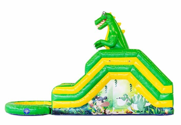 Venta de hinchables profesionales - Tobogán con piscina tema Dino de alta calidad