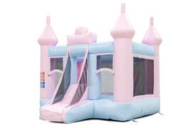 Mini Bounce rosa-azul pastel castillo hinchable