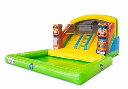 Castillo de agua con tobogán Splashy tema Hawaii