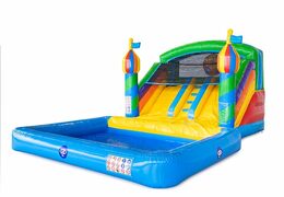 Castillo de agua con tobogán Splashy tema Fiesta